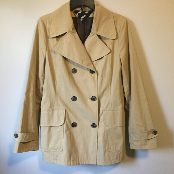 Tommy Hilfiger Double Breasted Cotton Blend Coat - Picture 1 of 16
